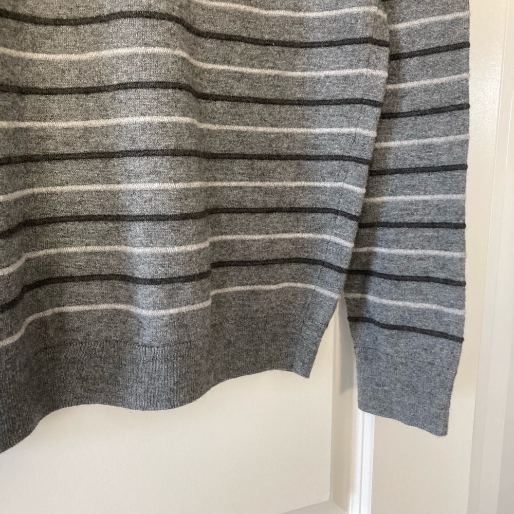 Nordstrom Mens sweater large gray stripes - Picture 11 of 12